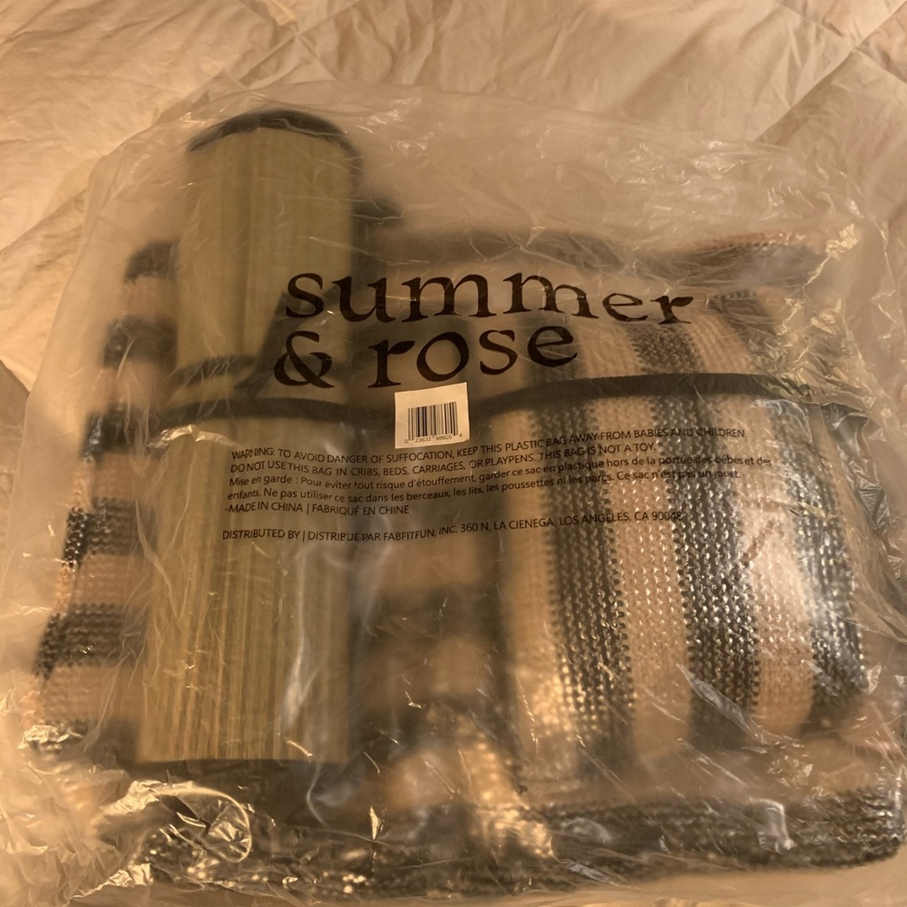 Summer & Rose Blue Striped Metallic Summer Tote - Picture 9 of 9